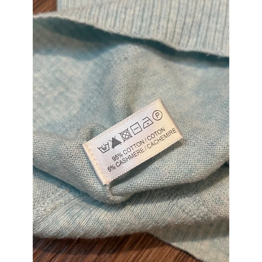 Lisa Todd Chicks Rule Cotton Cashmere Bird Graphic Sweater Blue Size M